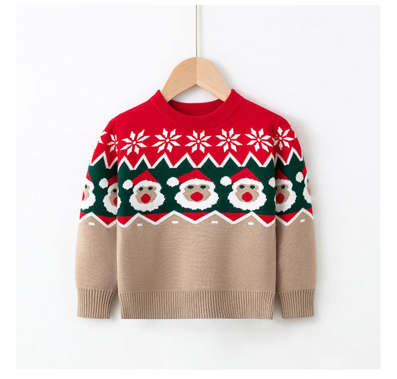 Picture of 2023 Europe and the United States new children's Christmas sweater children's clothing girls boys autumn and winter cartoon pullover sweater