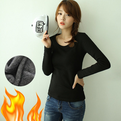 Autumn and winter New plus velvet padded thermal underwear women's crew neck slim slim sexy autumn clothing wholesale a generation of hair