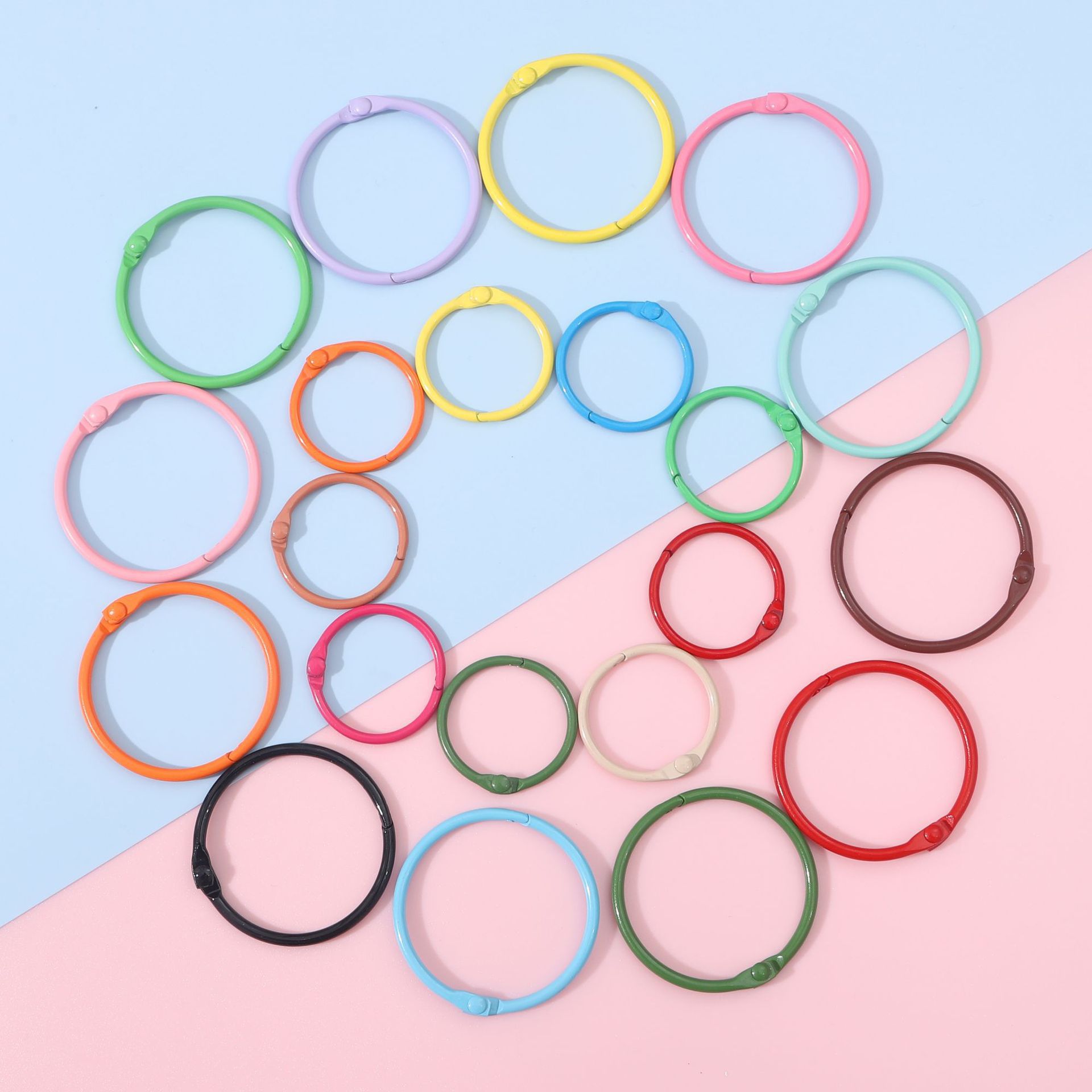Picture of Macaron metal keychain key ring small ring color ring buckle DIY decoration accessories buckle cross-border hot sale