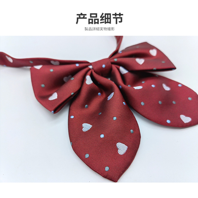Picture of JK Fresh Japanese Style Knot-free Bow Tie Women's Bow Pointed Dot Pattern Shirt Collar Flower Academy Style Decoration