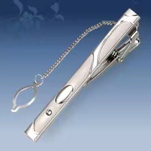 Picture of Metal tie clip men's suit chain 140 simple flower type business atmosphere with drill tie clip