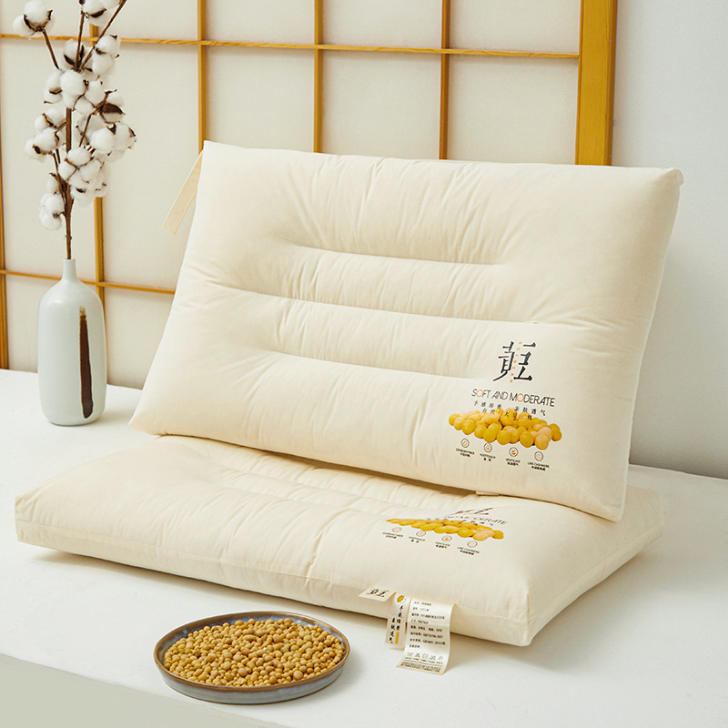 Picture of [Cost-effective soybean pillow] Class A cotton pure cotton soybean fiber pillow neck pillow core adult soybean pillow