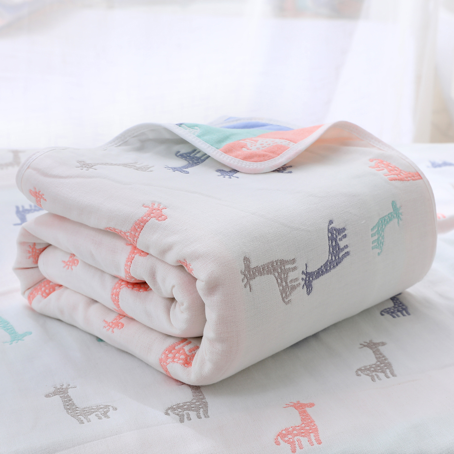 Picture of 6 layer cotton gauze class a baby quilt kindergarten baby thick warm students nap blanket cross-border wholesale