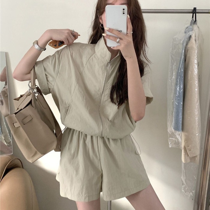 Picture of Casual Sports Suit for Women 2024 Summer New Style High-End Loose Pink Sun Protection Clothing Lightweight Shorts Two-Piece Set