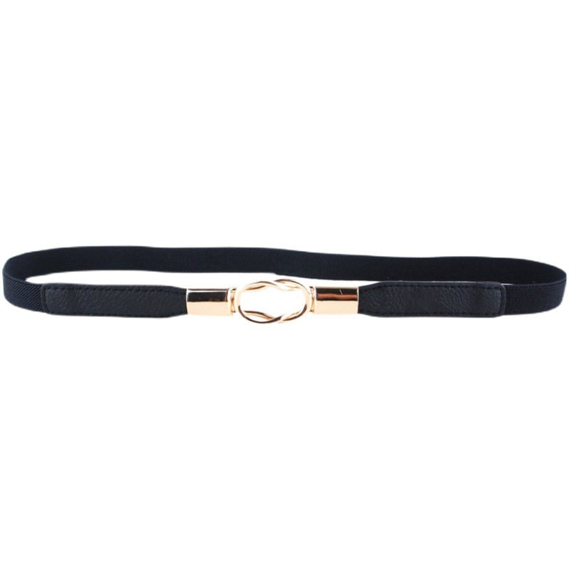 1.5CM ultra-fine simple double ring buckle elastic elastic waist seal with dress shirt versatile decorative belt fashion