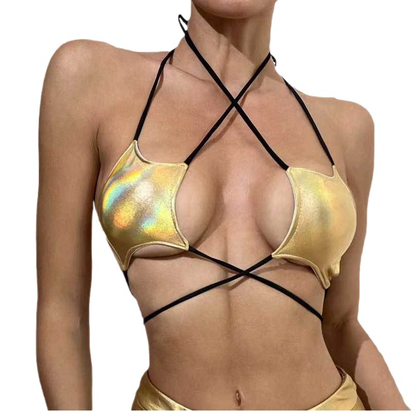 Foreign trade cross-border explosions hollow strap sexy bra sexy punk five-pointed star underwear women's jacket manufacturers