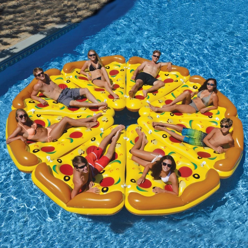 Picture of Cross-border New Pizza Inflatable Floating Row Summer Adult Water Recliner Colorful Entertainment Floating Bed Swimming Pool Mount