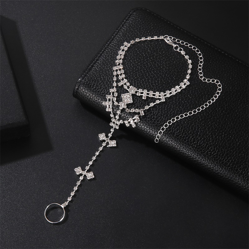 Picture of New Foot Fashion Crystal Tassel Toe Anklet European and American Popular Women's Beach Casual Foot