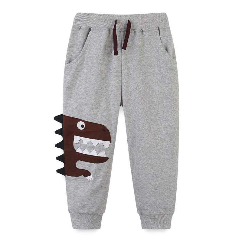 Picture of European and American Style Children's Sports Pants Cotton Autumn New Boys' Sweatshirt Pants Cartoon Embroidered Dinosaur Children's Pants