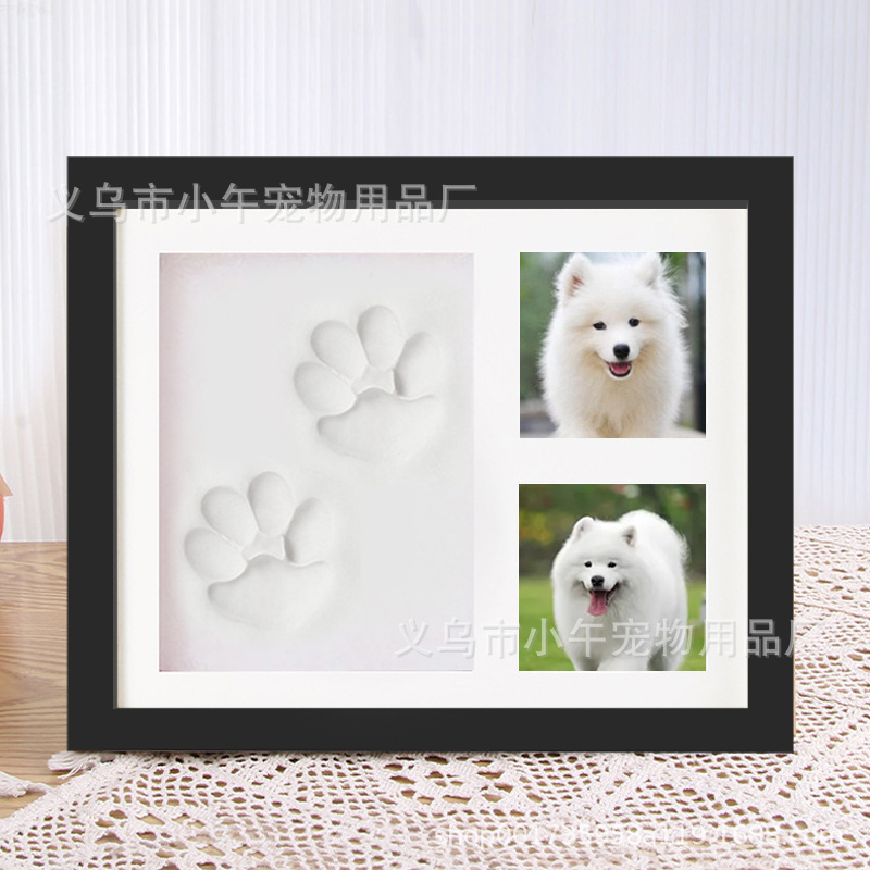 Pet paw print photo frame dog cat footprints commemorative inkpad table photo frame baby hand and foot print photo frame wholesale