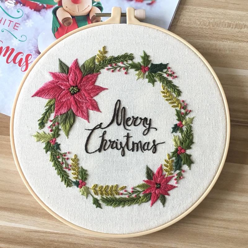 Picture of Original Christmas New embroidery diy handmade material bag cross-border British factory kit beginner thread embroidery Christmas