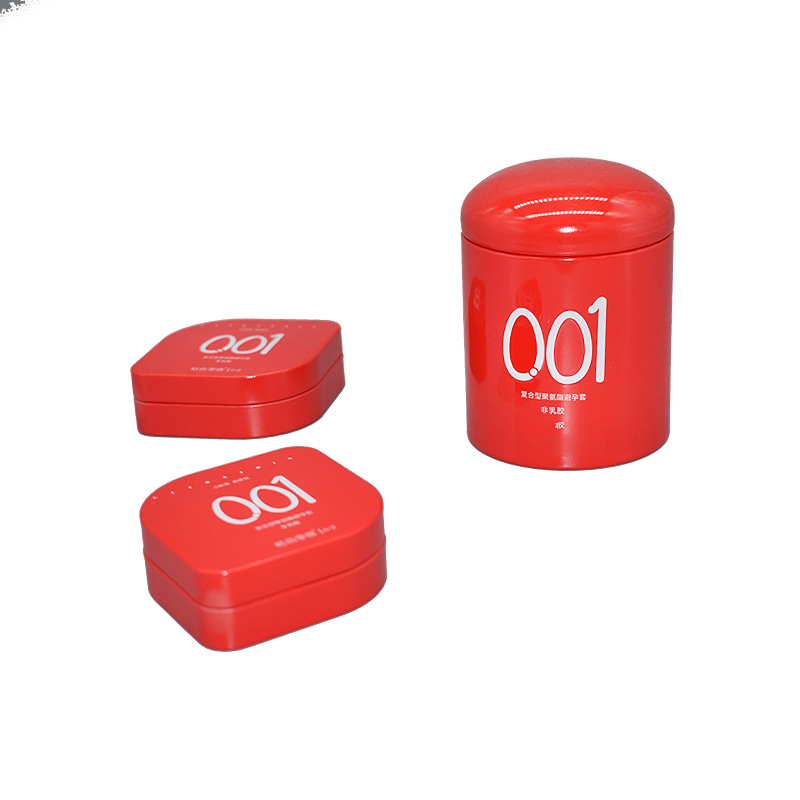 Condoms Storage Small Iron Box Exquisite Adult Sex Products Packaging Iron Can Condoms Iron Box Packaging