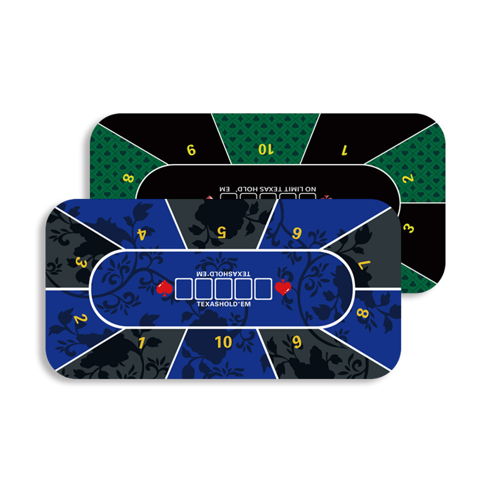 Picture of Texas Hold'Em Poker Table Mat Tablecloth Chip Poker Card Rubber Mat Round Square Tablecloth Mat Blackjack