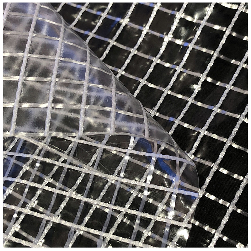 Car dust curtain waterproof clip grid cloth large square 1000D3*3 transparent clip mesh PVC plastic clip mesh