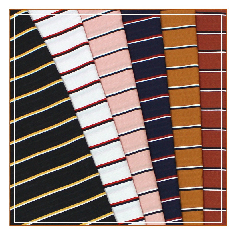 Wave Stripe Printed Fabric Polyester Striped Top Shirt Dress Fabric Outer Single Popular Pattern