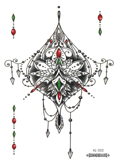 Picture of Cross-border New Waterproof Chest Tattoo Sticker Original Big Figure Sexy Flower Arm Tattoo Sticker Disposable Tattoo Sticker