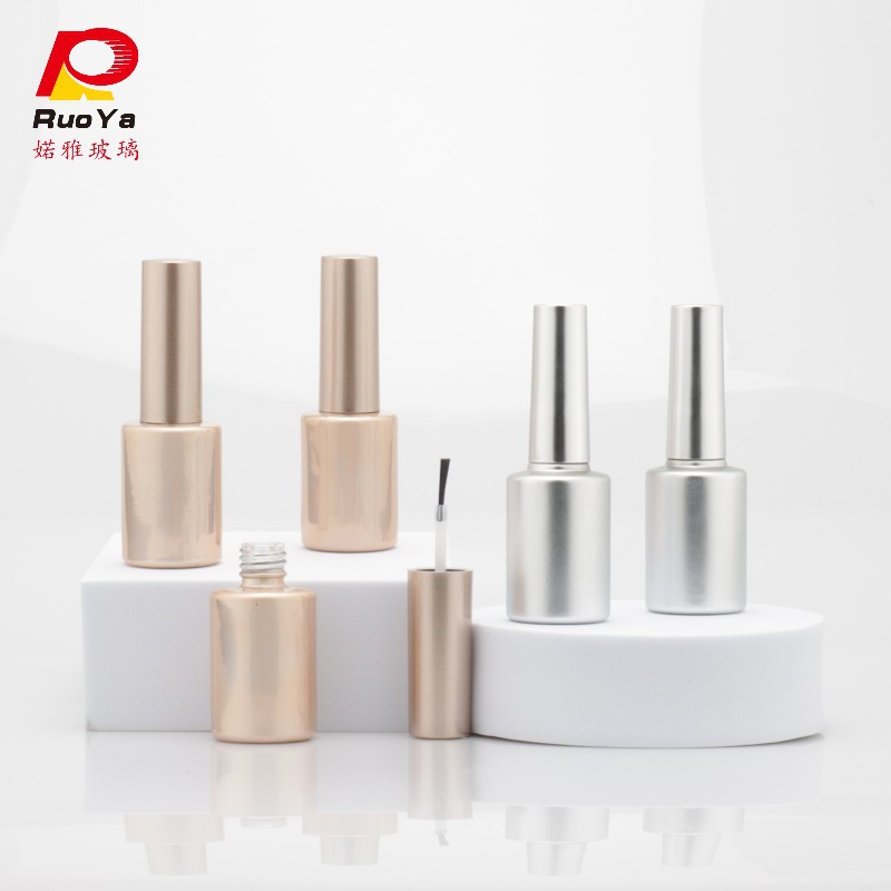 Special Gold Bottle for Nail Art, Brush Bottle, Functional Reinforcement Gel, Phototherapy Gel, Easy to Use Nail Polish Gel Glass Bottle