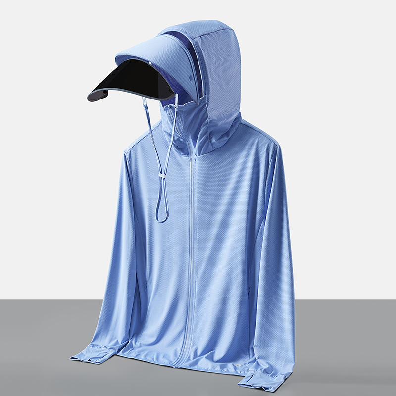Picture of Summer sun protection clothing men's and women's large brim detachable outdoor ice-sensitive breathable sun protection shirt UPF50 + UV protection