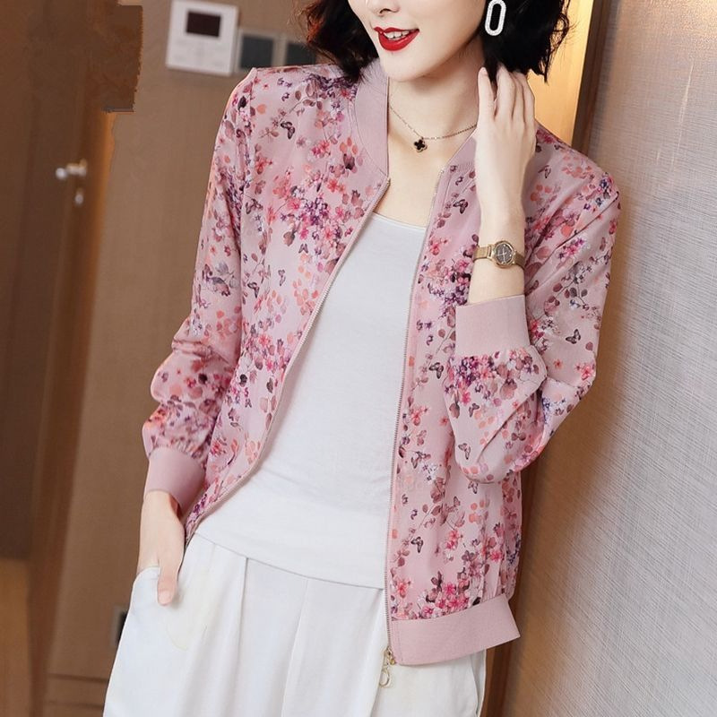 Sunscreen Clothes Women's Summer Mother Clothes 4050-year-old Western Style Casual Anti-ultraviolet Short Chiffon Long-sleeved Jacket for Women