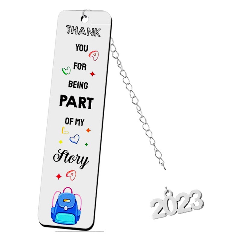 Amazon cross-border new bookmark stainless steel lettering color printing school supplies to send students holiday gifts wholesale