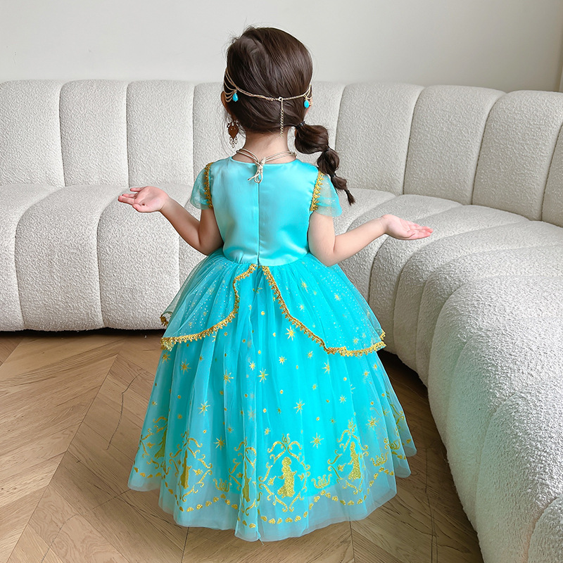 Picture of Girls' Dress 2023 Summer European and American Foreign Trade Children's Wear Halloween Costume Children's New Princess Jasmine Dress