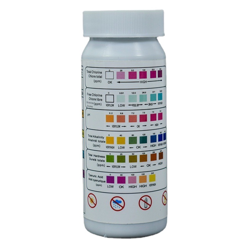 7-in-1 swimming pool test paper ph test paper water quality test paper residual chlorine water quality ph residual chlorine test paper