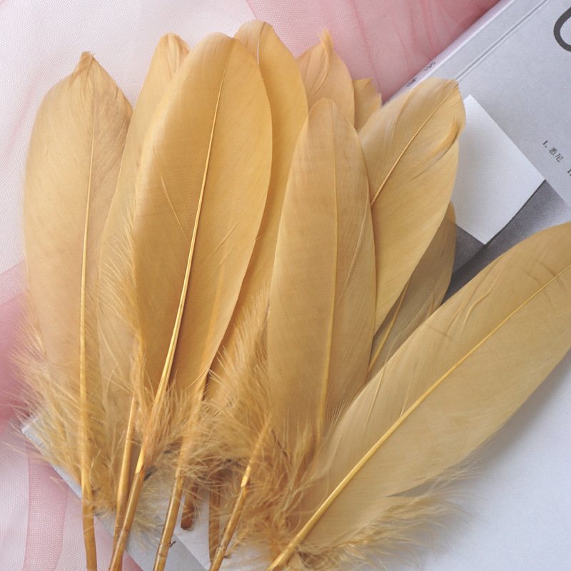 Picture of Feather color goose feather hard big floating dream catcher sunflower kindergarten handmade art class material wings decoration