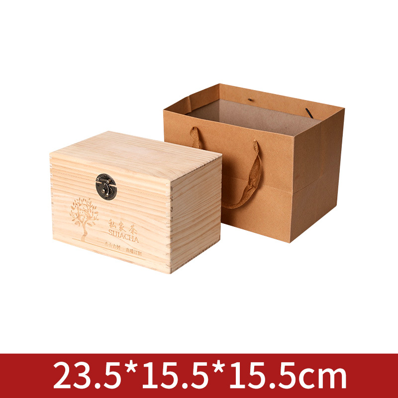 Picture of Tea Wooden Box Solid Wood Wooden Box Fuding White Tea Loose Tea Pu'er Baihao Silver Needle Gift Empty Box Storage Packaging Box