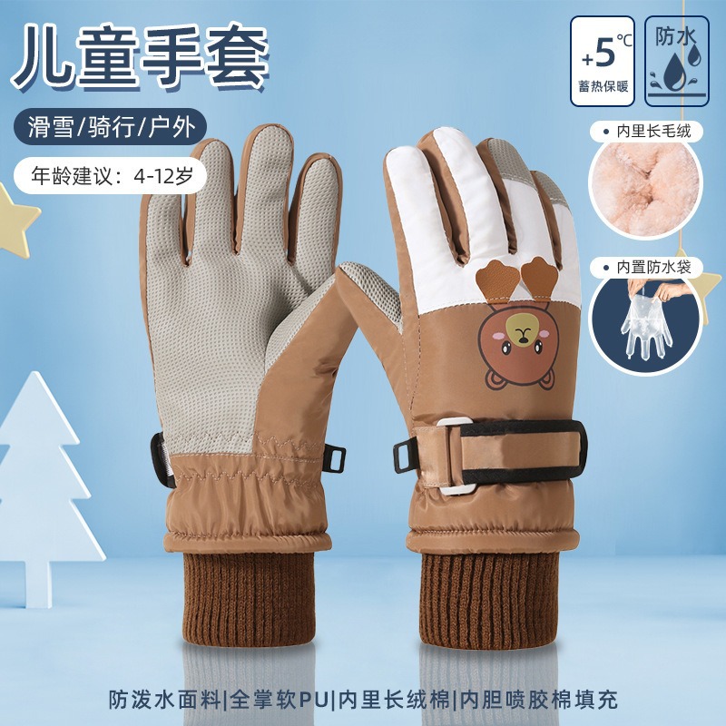 Picture of Children's Ski Gloves Waterproof Autumn and Winter Children's Warm Three-Dimensional Pattern Gloves Warm Cartoon New Style