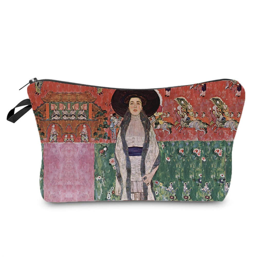 Picture of Personalized fashion cosmetics storage bag new goods wholesale golden oil painting printing cosmetic bag large capacity wash women's bag