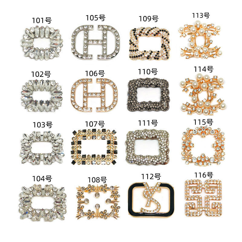 New Shoes Decorative Accessories Metal Rhinestone Shoe Buckle All-match Women's Shoes Flower Jewelry High Heels Sticker Accessories
