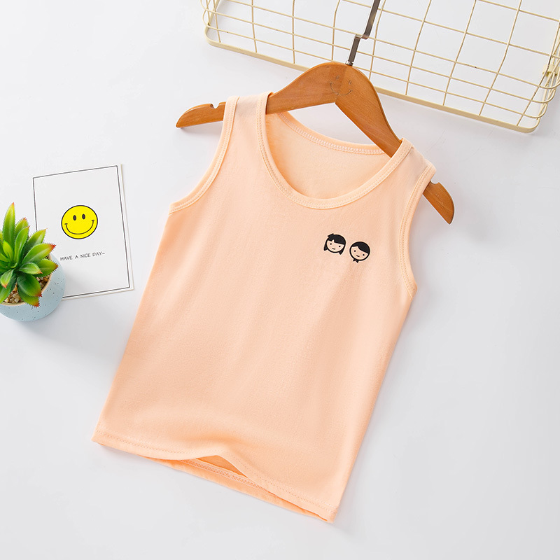 Picture of New Children's I-shaped Vest Cotton Casual Base Shirt Sweat-absorbent Solid Color Children's Multi-color Vest for Summer