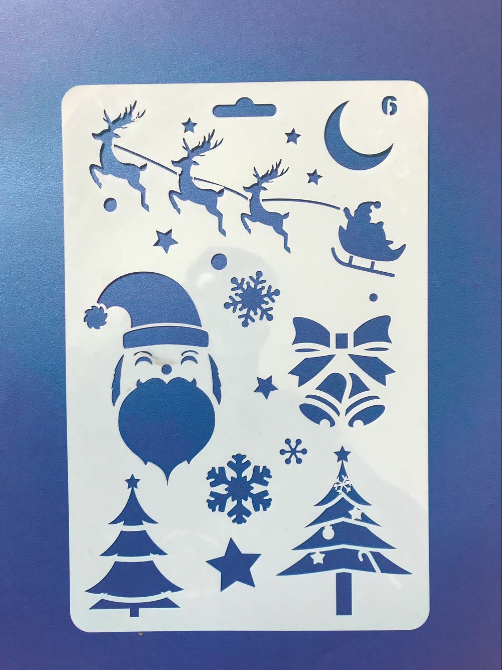 Picture of Christmas series painting template hollow diy album Lace ruler hand-written newspaper Journal drawing spray mold