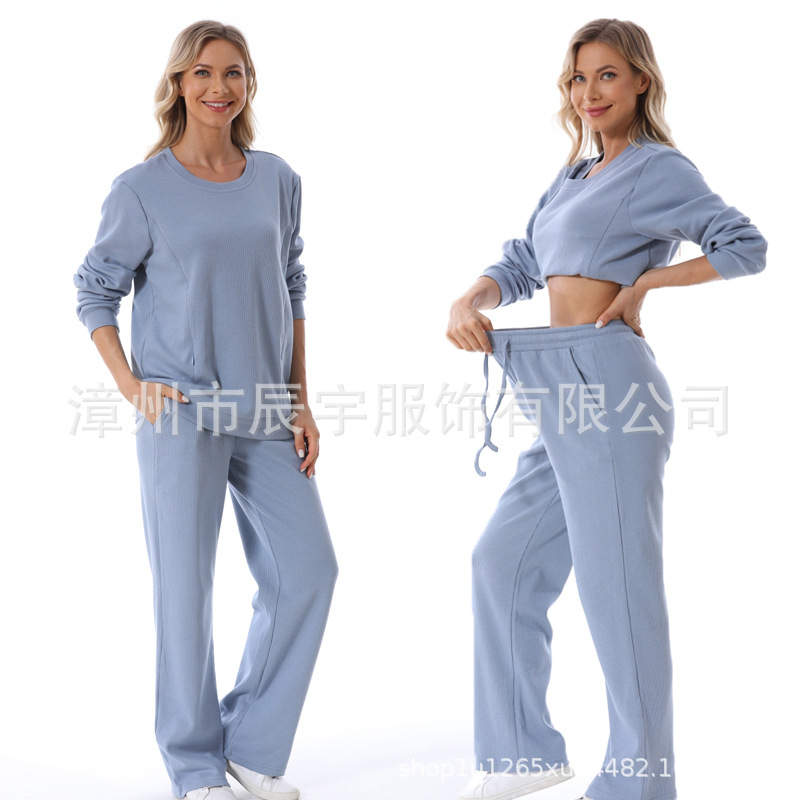 Picture of Pregnant Women's suit Fashion 2025 European and American Two-piece New Loose Out Spring and Autumn Pregnant Women's Breastfeeding Dress Home Simple