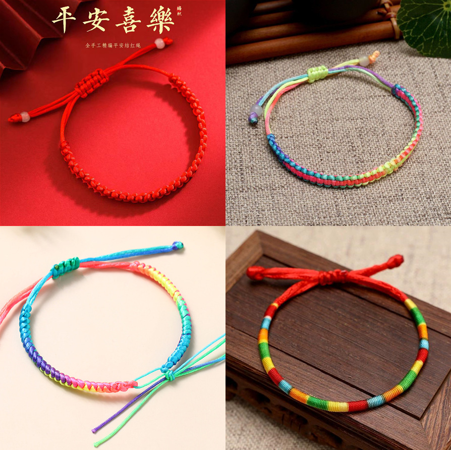 Picture of Dragon Boat Festival Red Rope Hand-woven Phoenix Tail Knot This Year of Life Simple Bracelet Ethnic Style Couple Bracelet Bracelet Wholesale