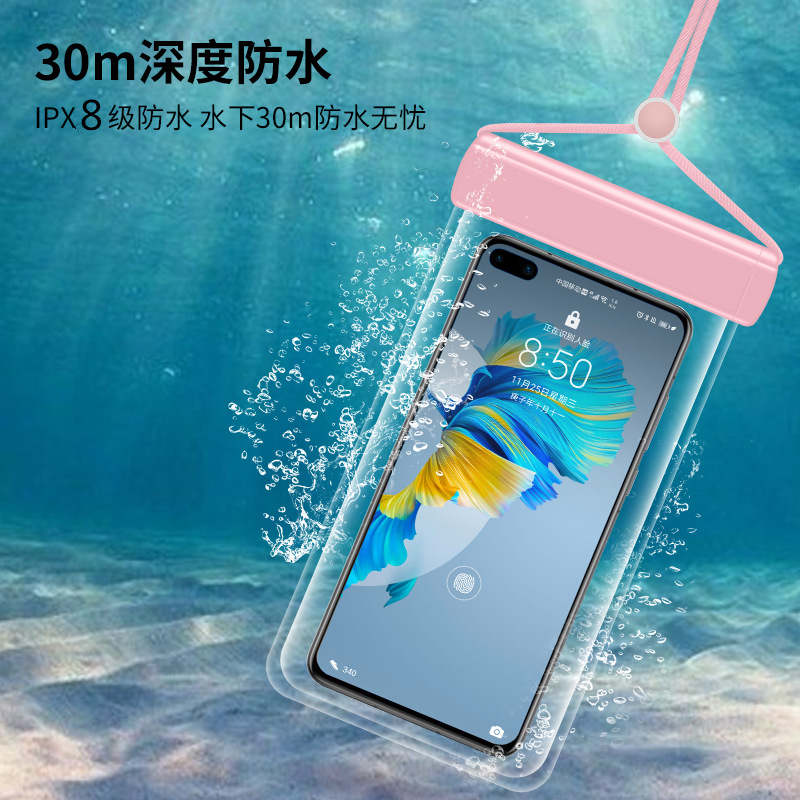 Mobile Phone Waterproof Bag Diving Sleeve Swimming Underwater Shooting Touchscreen Rainproof Transparent Takeaway Rider Equipment Mobile Phone Sleeve