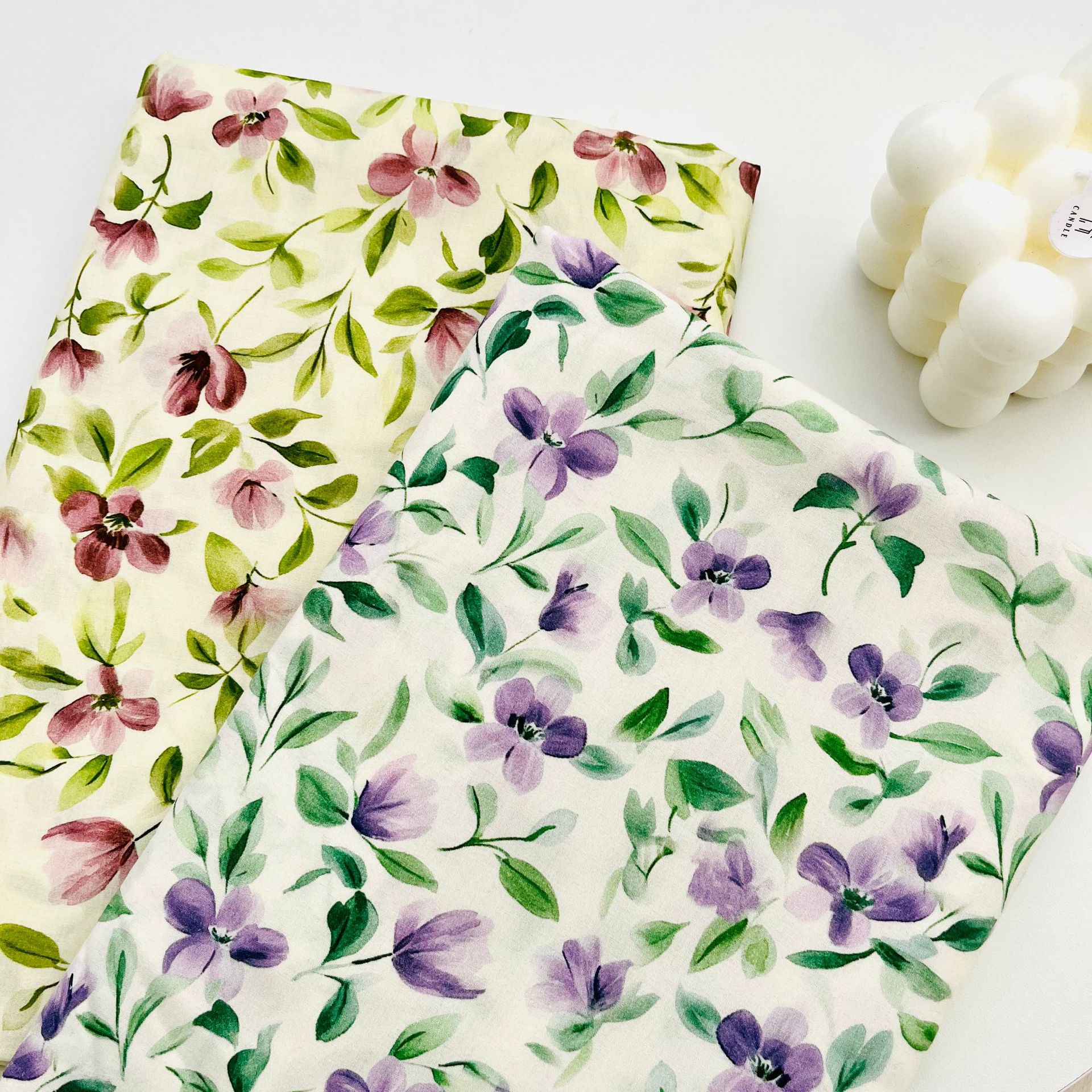Cotton 60-Count Digital Printed Fabric, Small Floral Pattern, Bags, Home Clothes, Dresses, Shirts, Fabrics, Home Textiles