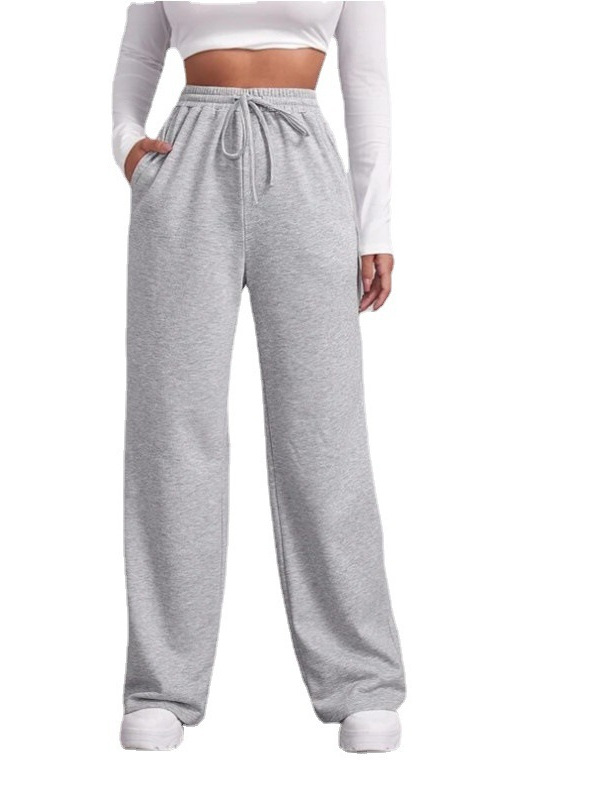 Cross-border Foreign Trade Amazon Women's New Casual Solid Color Sweat Pants Women's 2024 European and American Summer Loose Thin Pants