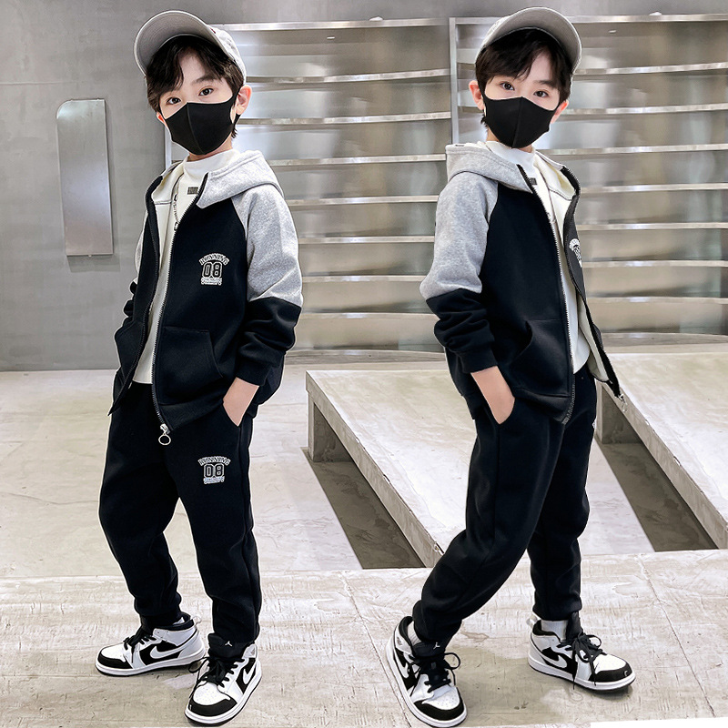 Picture of Children's Clothing Boy's Autumn Clothing suit 2025 New fleece-lined Fashion Handsome Children's Spring and Autumn Big Boy's Autumn Sportswear