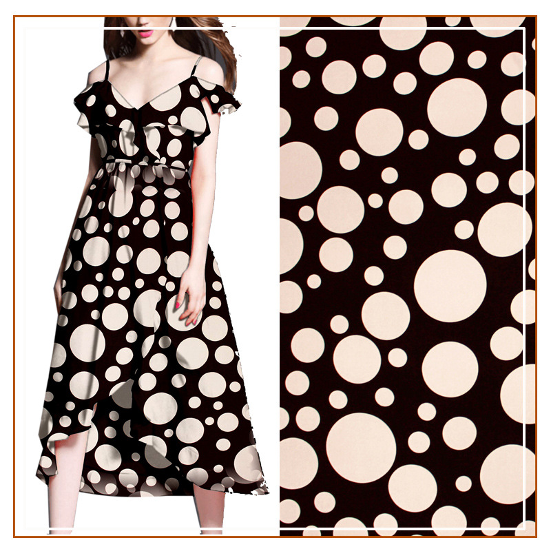 Ripped Card Plain Satin Large Round Dot Printed Fabric Long Dress dress Slip Skirt Shirt Spring Summer Autumn Soft Fabric