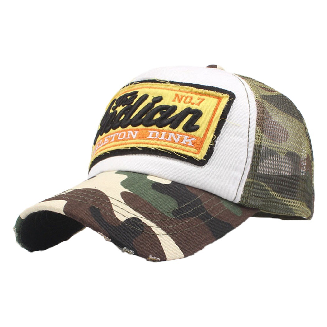 2022 new 3D embroidery INDIAN mesh baseball cap cotton baseball cap men's stitching baseball cap AliExpress Korean version