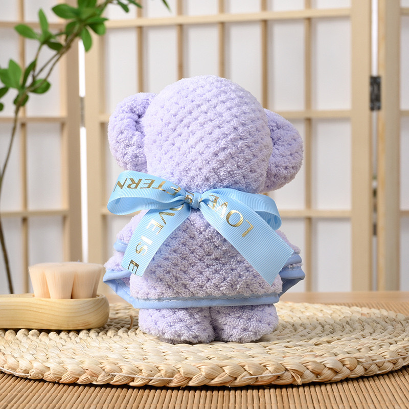 Picture of Bear Towel Wedding Accompanying Gift Big Happy Shop Small Square Towel Bridesmaid Return Gift Wedding Coral Fleece Towel