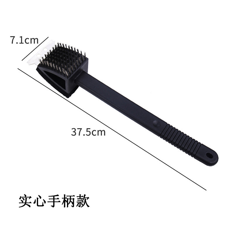 Picture of Steel Brush Cleaning Brush Long Handle Commercial Cleaning Tool Barbecue Grill Steel Brush Long Handle Barbecue Mesh Stainless Steel Brush Iron Brush