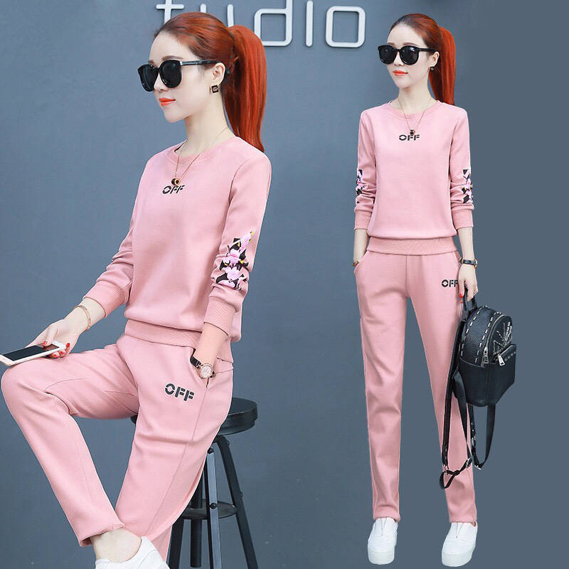 Sportswear Set 2022 Women's Spring and Autumn New Student's Korean-style Loose Casual Large Size Two-piece Set