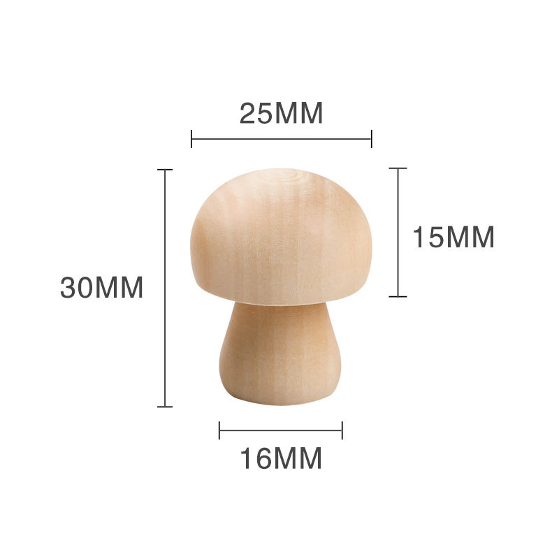 Picture of diy Creative Children's Painted Wooden Mushroom Original Wood Mushroom Mushroom Man Home Decoration Crafts Ornaments