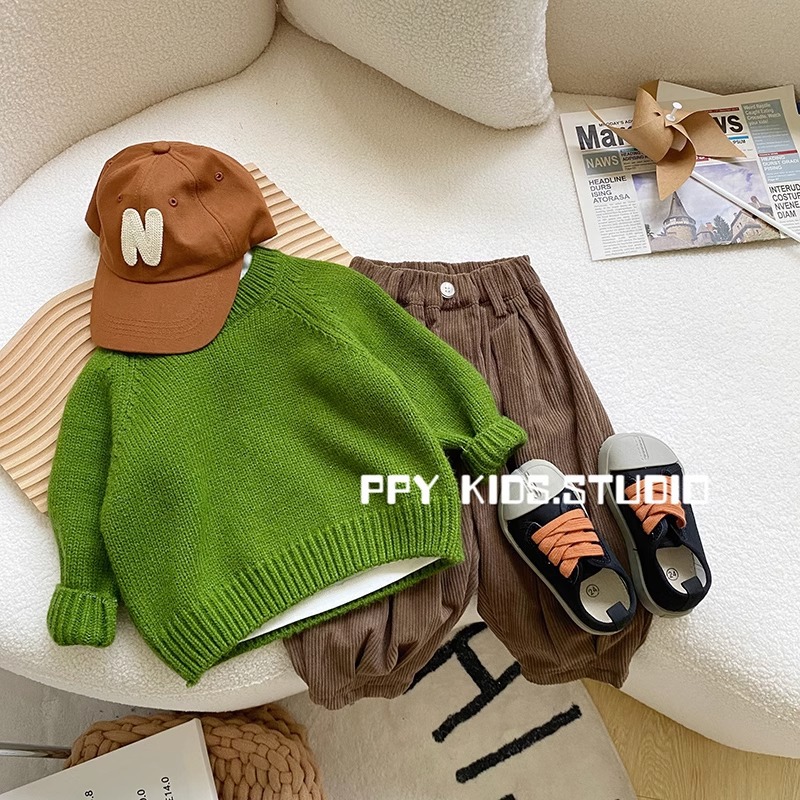 Picture of Boys' Short-Sleeve Sweaters for Spring and Autumn, Children's Autumn Wear, Toddler Winter Knitwears, Baby Tops, Korean Version, European Bestsellers