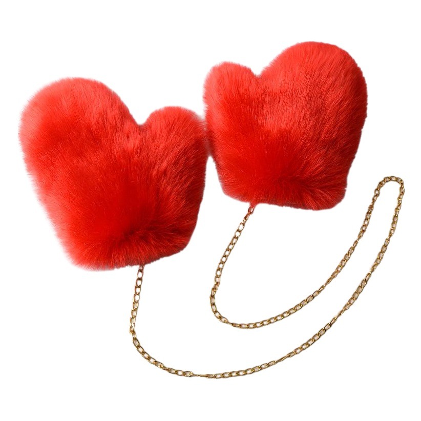 Autumn and Winter New Style Halterneck Fashionable Warm Fur Mittens for Women Imitation Fox Fur Gloves Outdoor Wholesale