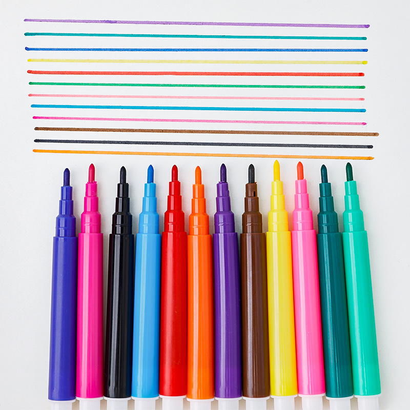 Picture of 12 Color 6 Color Mini Graffiti Watercolor Pen Kindergarten Washable Art Painting Brush Children Color diy Brush