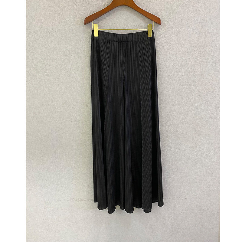 Picture of Pleated wide-leg pants for women, drape, loose, slimming, summer thin nine-point casual pants, flared pants for women, Miyake long pants