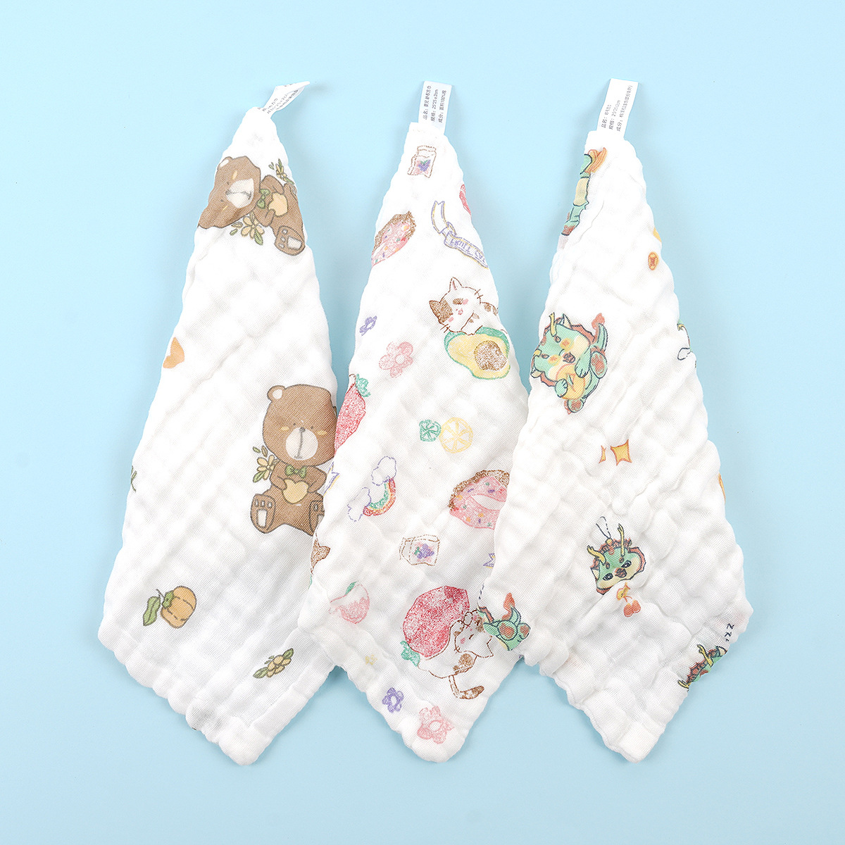 Picture of Cotton Class A Six-Layer Gauze Square Towel Baby Baby Children Cotton Small Towel Soft Water Absorbent
